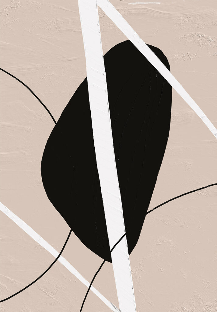 Pieza minimalista en beige y negro