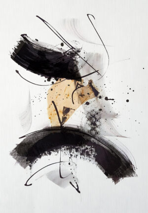 Diseño abstracto en beige y negro