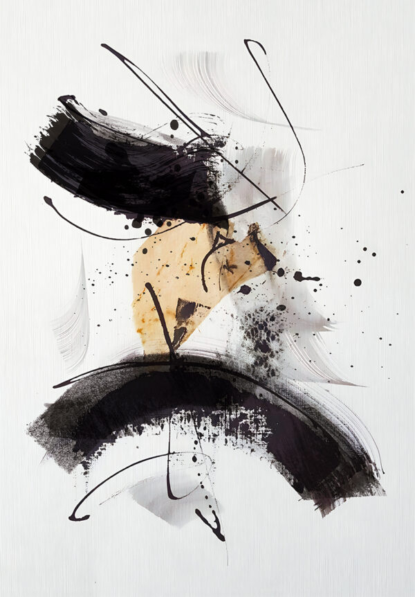 Diseño abstracto en beige y negro