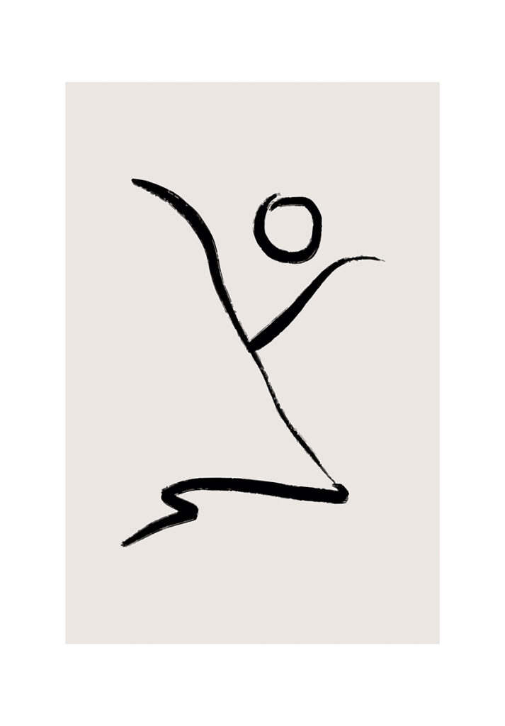 Arte minimalista en tinta con sensación de movimiento