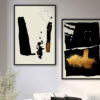 Diseño abstracto en negro y dorado