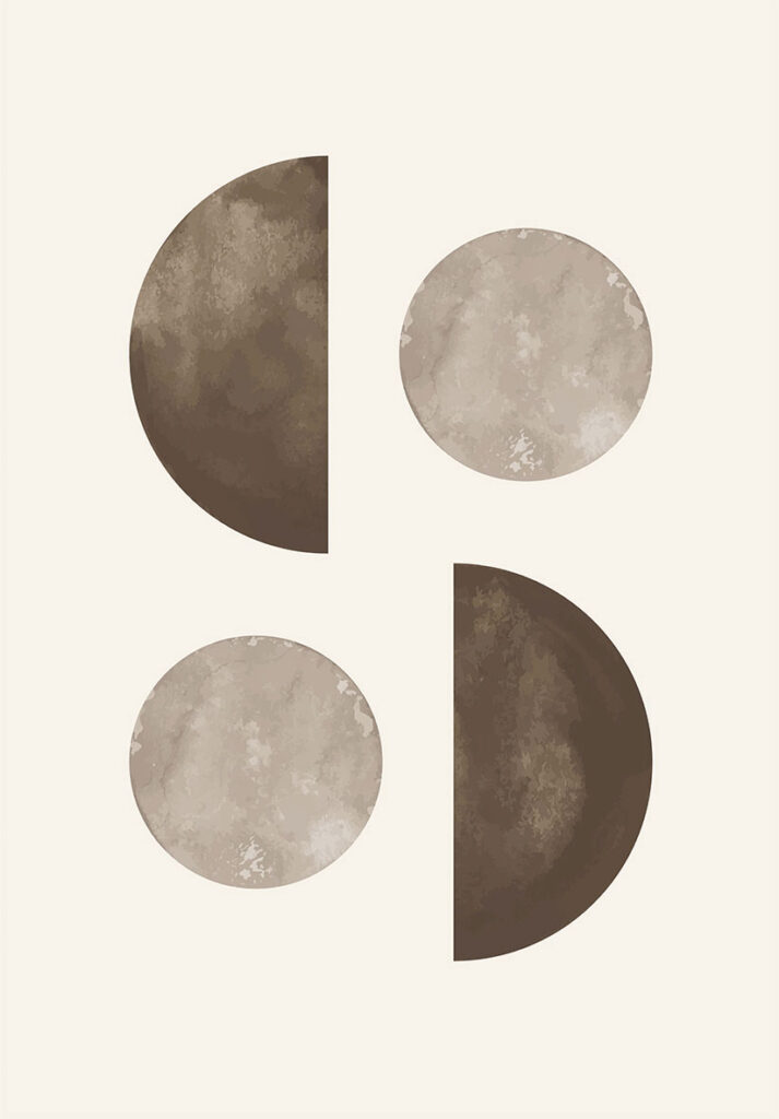 Diseño minimalista con paleta terrosa