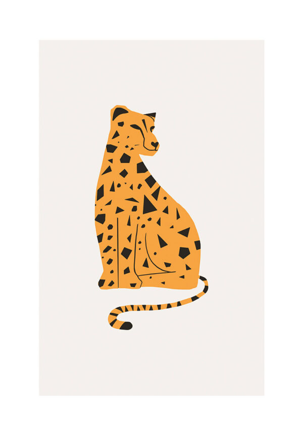 Ilustración geométrica de guepardo en estilo moderno