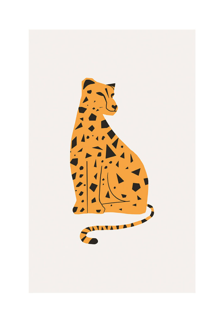 Ilustración geométrica de guepardo en estilo moderno