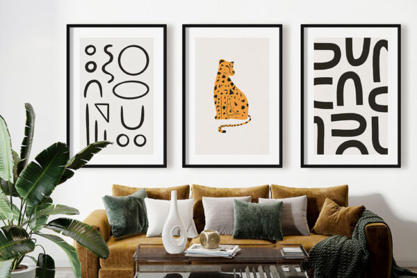 Ilustración geométrica de guepardo en estilo moderno
