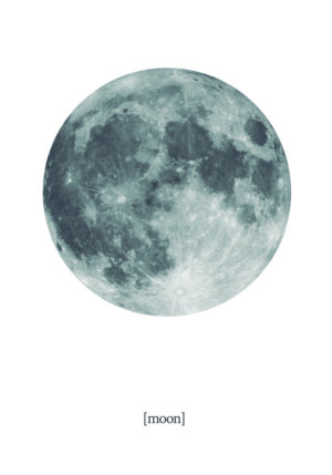 Ilustración minimalista detallada de la luna llena.