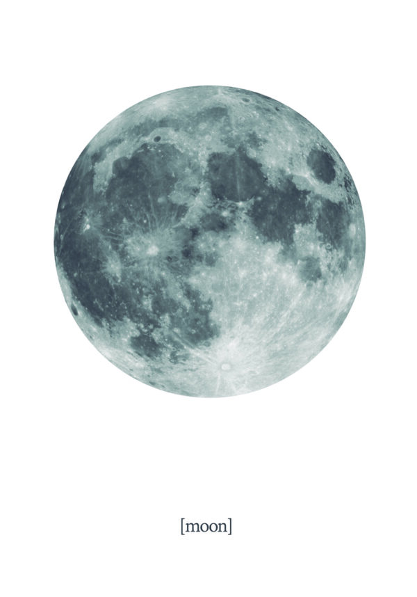 Ilustración minimalista detallada de la luna llena.