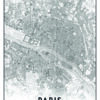 Mapa detallado de París en blanco y negro.