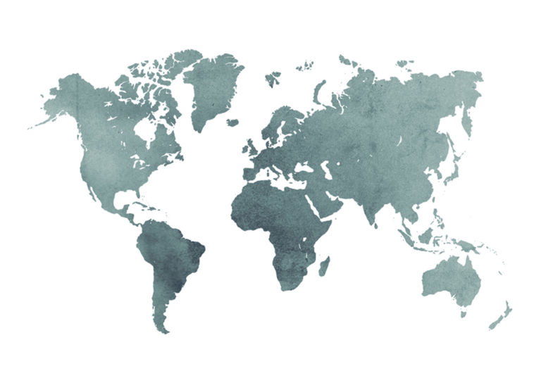 Silueta del mapa mundial con textura gris elegante.