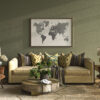 Silueta del mapa mundial con textura gris elegante.