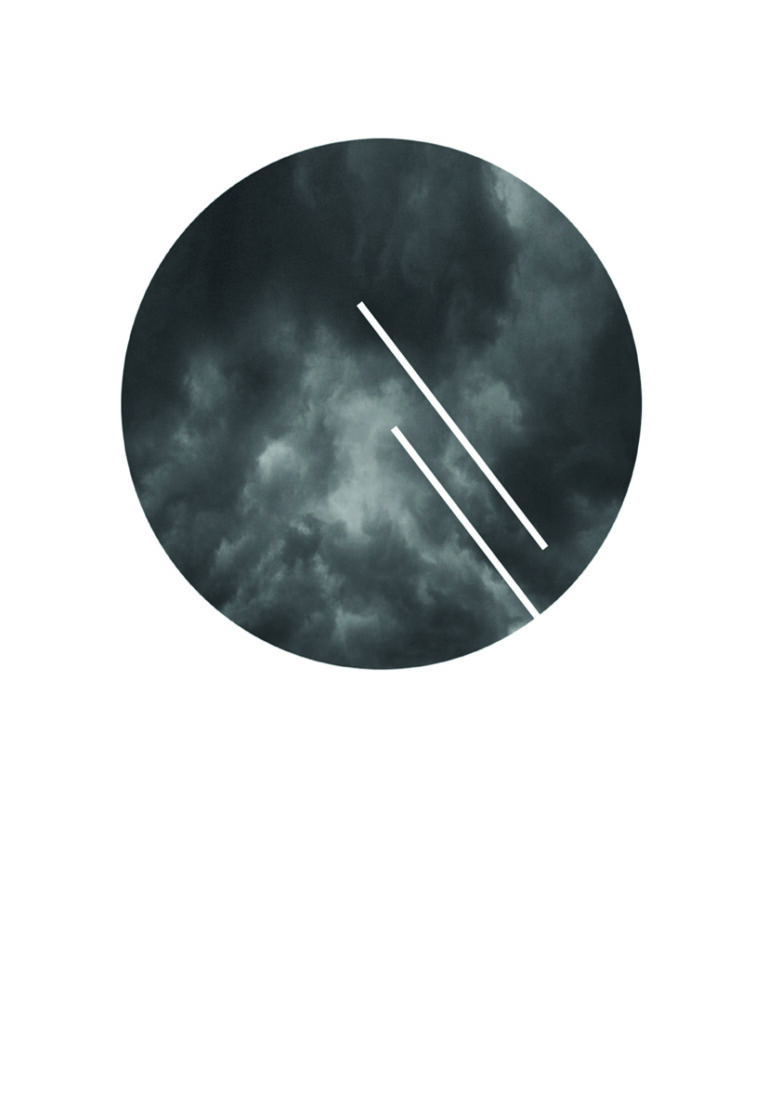 Diseño abstracto minimalista con cielo sombrío.