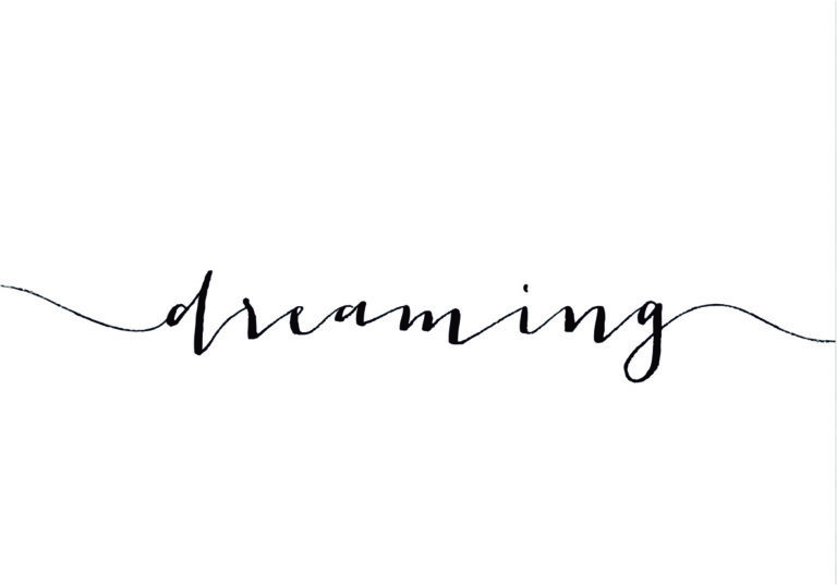 Caligrafía elegante de la palabra "Soñando".