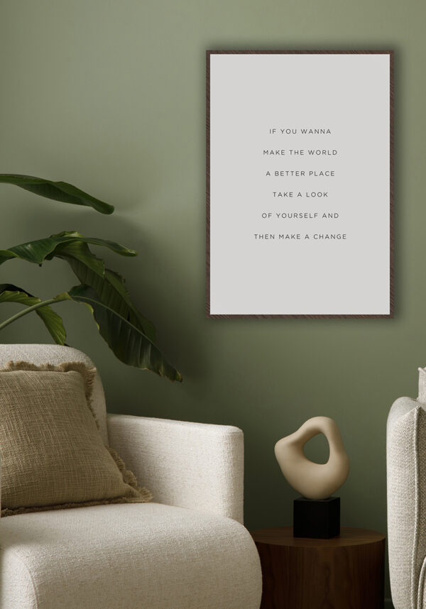 Arte tipográfico minimalista con cita motivacional.