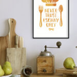Diseño creativo con cita divertida de chef.