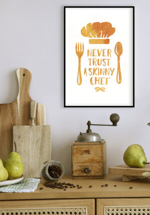 Diseño creativo con cita divertida de chef.