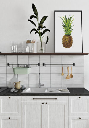 Ilustración realista de una piña para un diseño fresco.