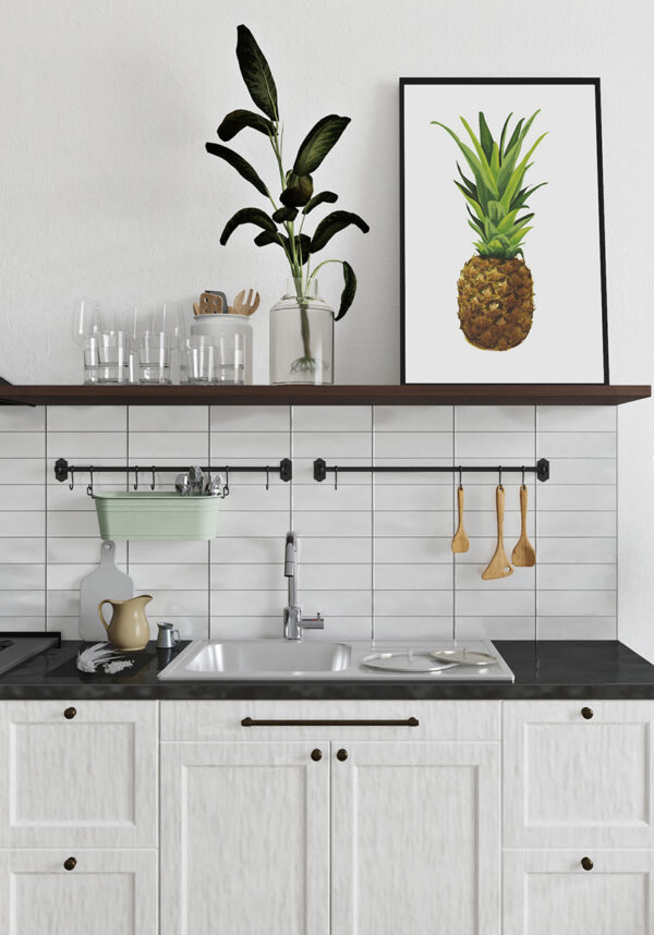 Ilustración realista de una piña para un diseño fresco.