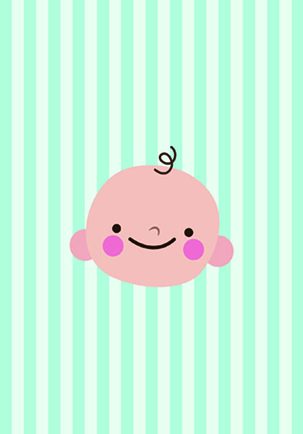 Bebé Sonriente en Rayas: Arte Infantil Alegre