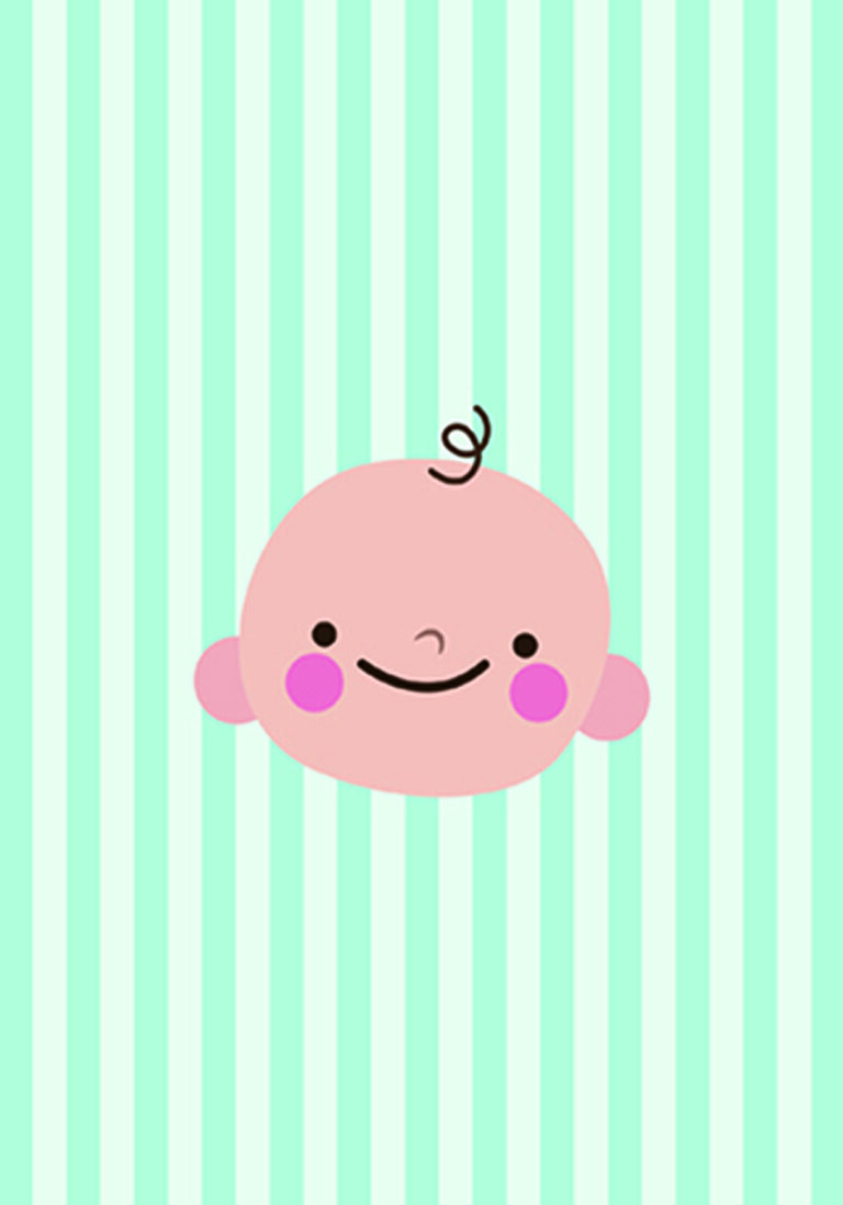 Bebé Sonriente en Rayas: Arte Infantil Alegre