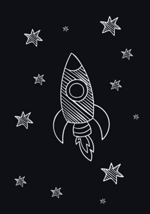 Cohete Espacial: Ilustración para Aficionados a la Ciencia Ficción
