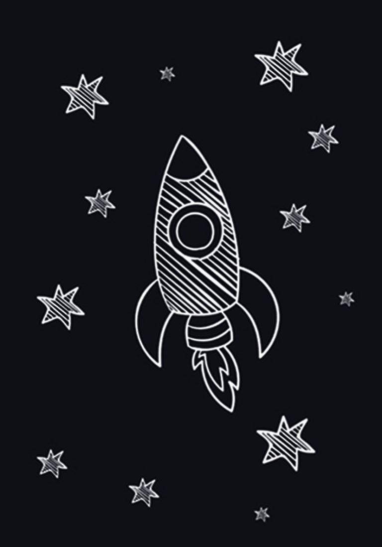 Cohete Espacial: Ilustración para Aficionados a la Ciencia Ficción