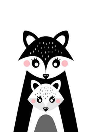 Mapache Tierno: Arte Folk para Decoración Infantil