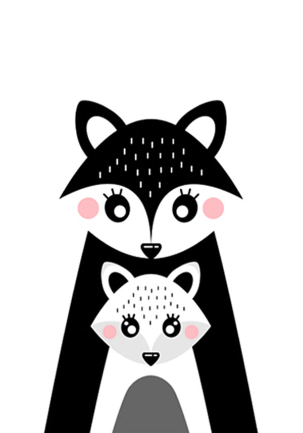 Mapache Tierno: Arte Folk para Decoración Infantil
