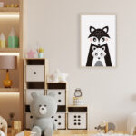 Mapache Tierno: Arte Folk para Decoración Infantil