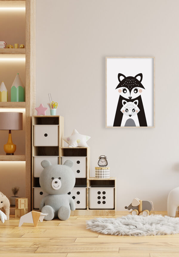 Mapache Tierno: Arte Folk para Decoración Infantil