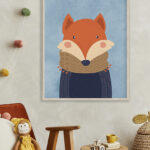 Zorro Tierno: Ilustración Infantil para Decoración