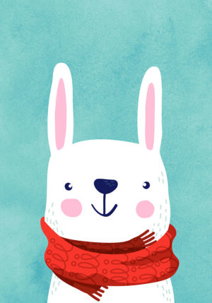 Conejito Tierno: Ilustración Pastel para Habitaciones Infantiles