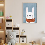 Conejito Tierno: Ilustración Pastel para Habitaciones Infantiles
