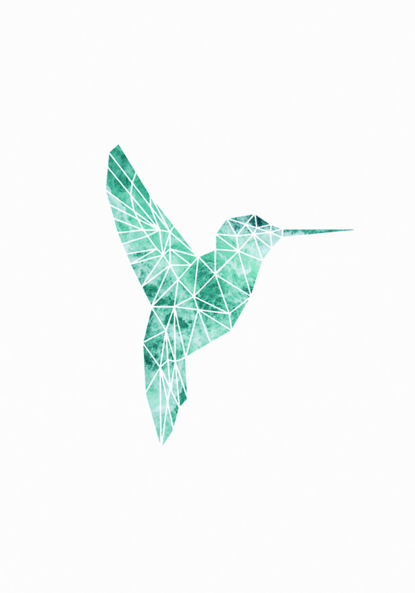 Colibrí Geométrico: Arte Digital para Amantes de la Naturaleza