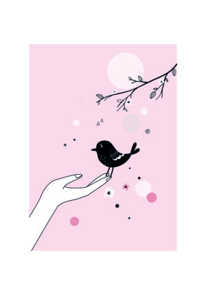 Pájaro Minimalista: Diseño Suave y Sereno