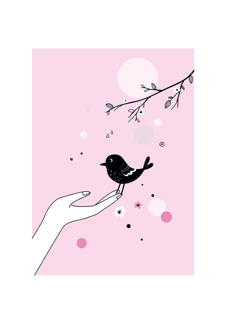 Pájaro Minimalista: Diseño Suave y Sereno