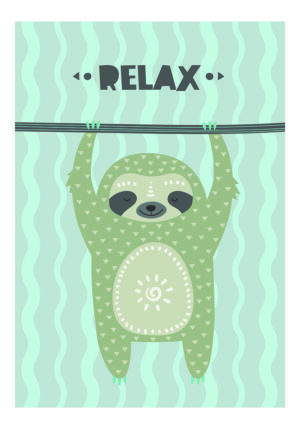 Perezoso Relajado: Ilustración Divertida para Decoración