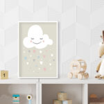 Nube con Lluvia de Corazones: Diseño Romántico y Soñador