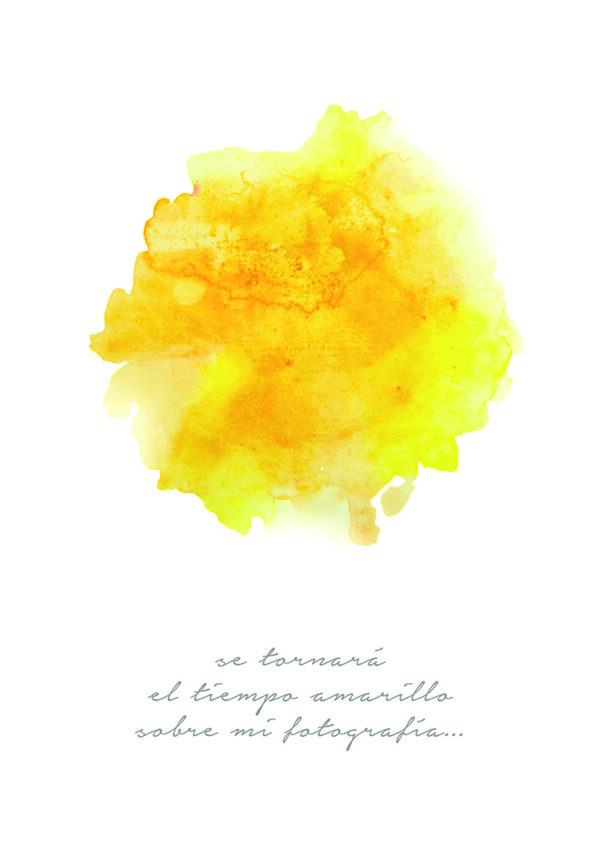 Arte abstracto en amarillo con frase inspiradora
