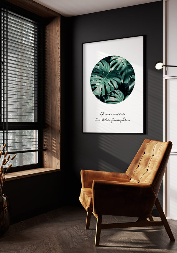 Diseño minimalista de hoja tropical de monstera