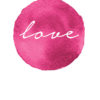Arte romántico en acuarela con la palabra Love