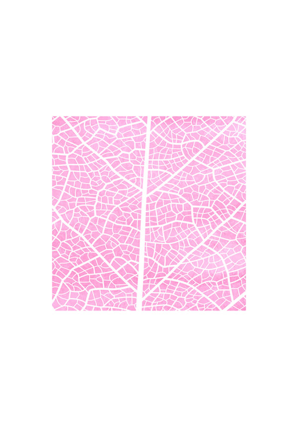 Patrón de hojas en mosaico rosa abstracto