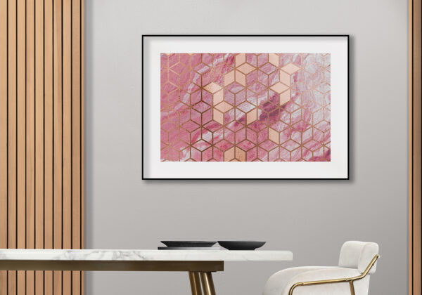 Patrón elegante en rosa y dorado