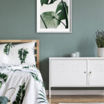 Hojas de monstera con fondo minimalista
