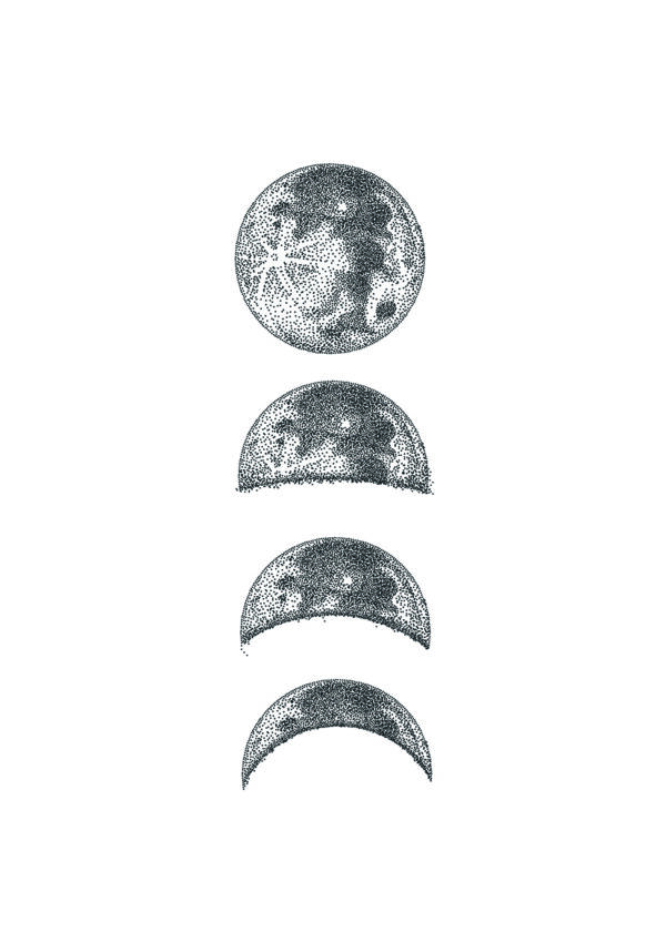 Ilustración de las fases de la luna