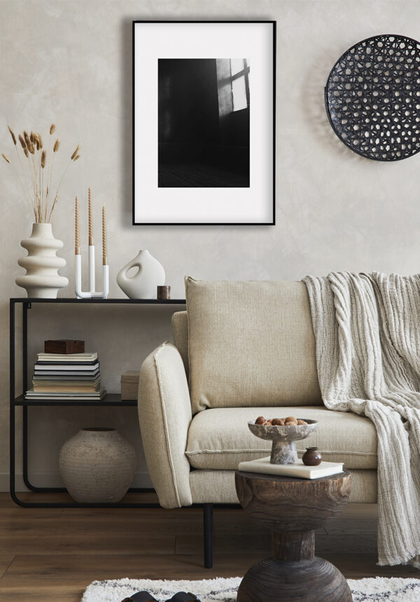 Arte abstracto minimalista en blanco y negro