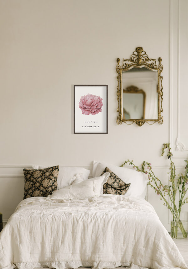 Ilustración elegante de rosa rosa