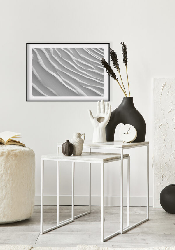 Ondas de arena en blanco y negro