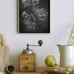Ilustraciones de pasta en estilo pizarra