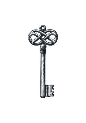 Ilustración de llave vintage ornamentada