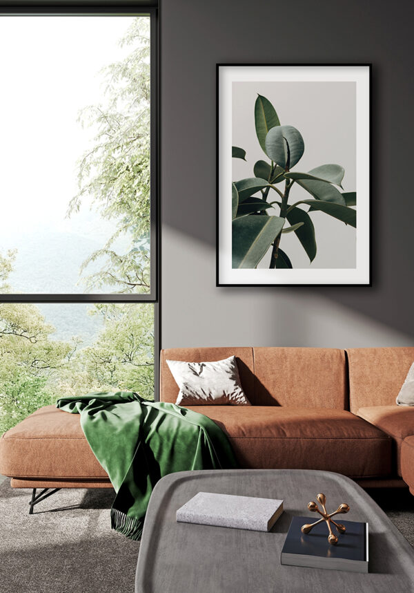 Composición minimalista de follaje verde
